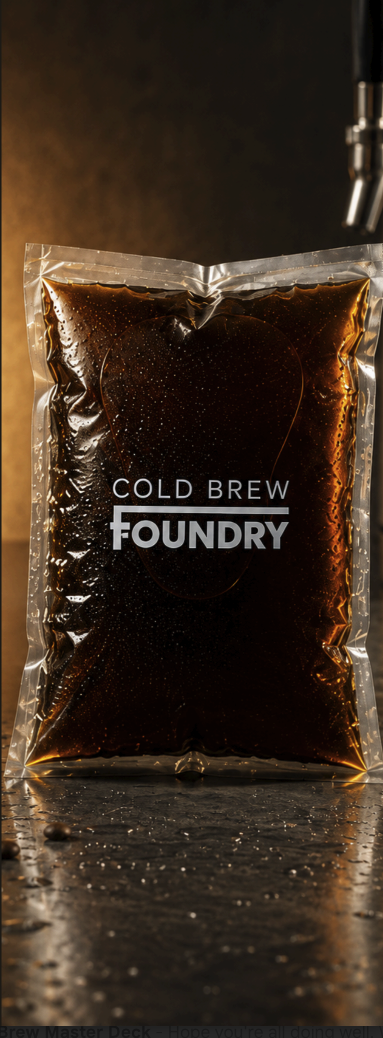 Cold Brew Foundry cold brew extract pouch in the production facility