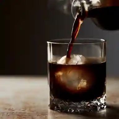 Cold brew being poured over ice